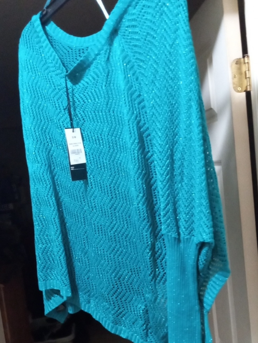 Sparkle Teal Open-Weave Women's Cape
